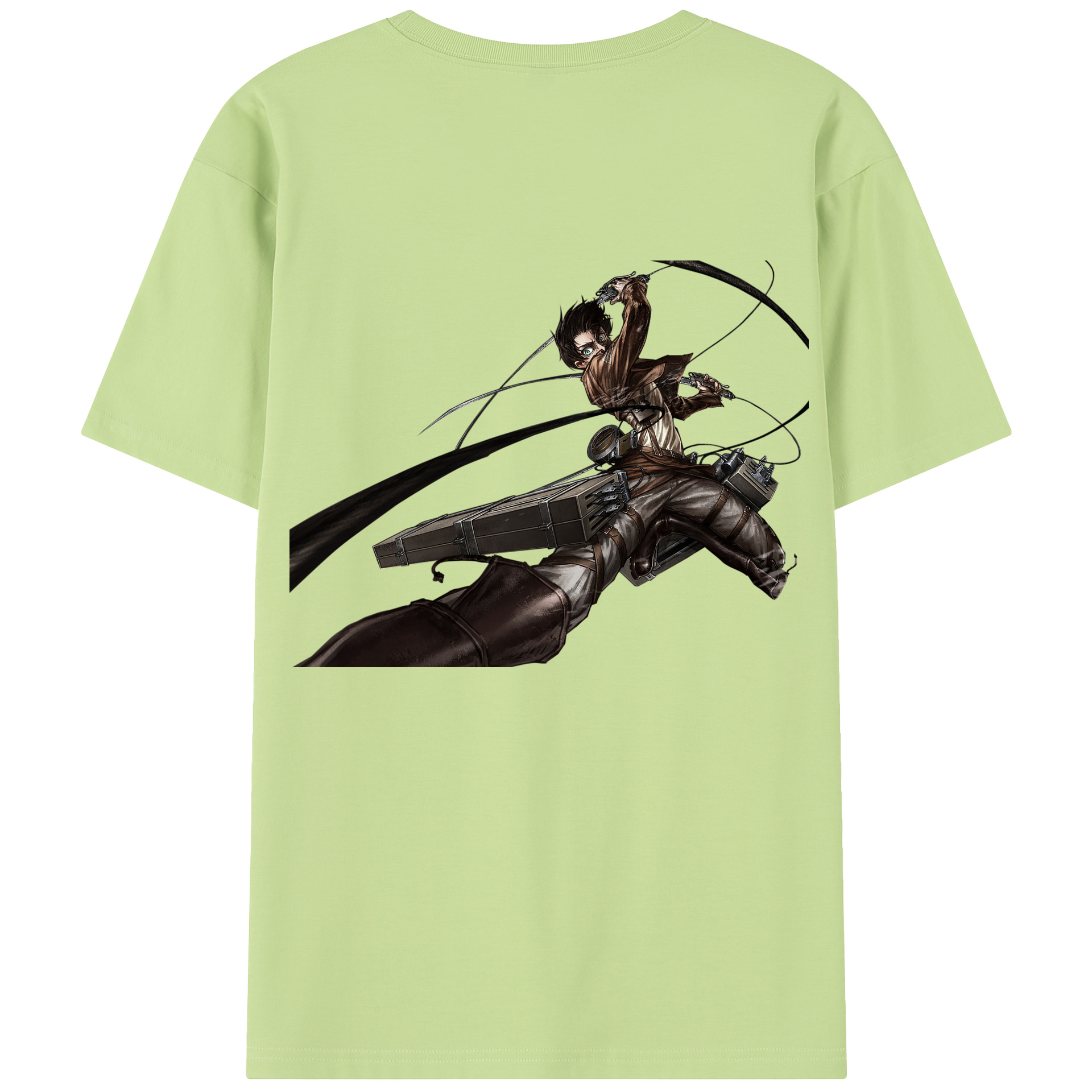 （画像用） 進撃の巨人 エレン･イェーガー Attack on Titan Eren Jäger 綿100％半袖Tシャツ（背面プリント）